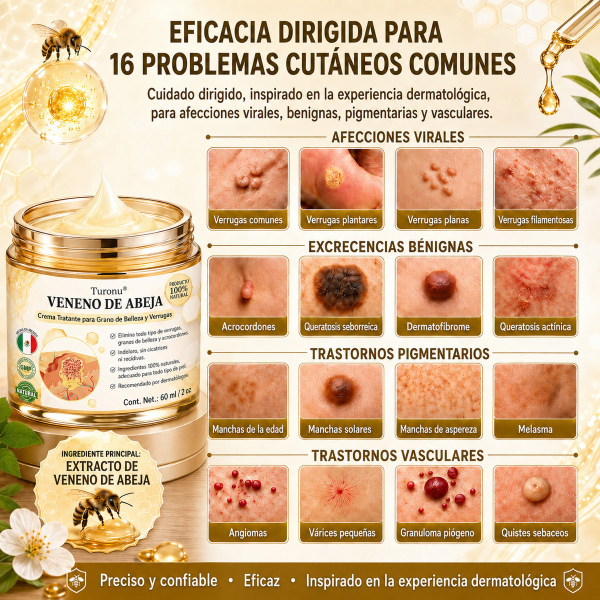 🧚‍♀️Turonu® tratamiento avanzado con veneno de abeja contra las verrugas y las imperfecciones de la piel 👨‍⚕️ Inspirado en la ciencia dermatológica | Cuidado localizado en casa