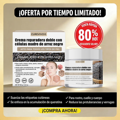 Certificación oficial 💎 𝐂𝐔𝐑𝐄𝐕𝐈𝐕𝐎® Crema reparadora dual con células madre de arroz negro