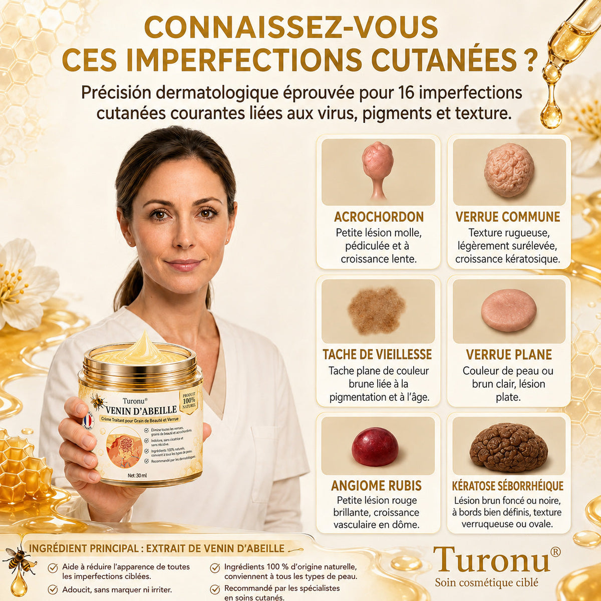 Turonu®🎉 tratamiento avanzado con veneno de abeja contra las verrugas y las imperfecciones de la piel 👨‍⚕️ Inspirado en la ciencia dermatológica | Cuidado localizado en casa
