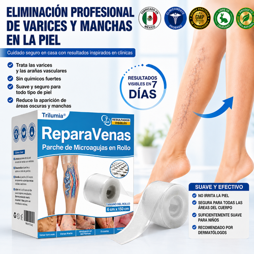 🇲🇽🏆Rollo de parches con microagujas Trilumia® VeinRepair ⚡ Alivio inmediato, resultados a largo plazo
