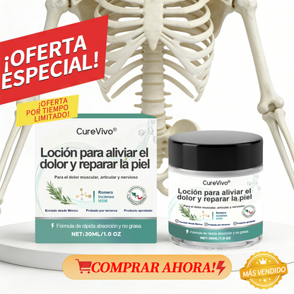 CureVivo® 🩺Loción analgésica y reparadora👩‍⚕️Para dolores musculares, articulares y nerviosos