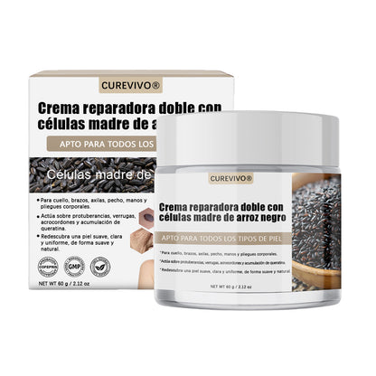 Certificación oficial 💎 𝐂𝐔𝐑𝐄𝐕𝐈𝐕𝐎® Crema reparadora dual con células madre de arroz negro