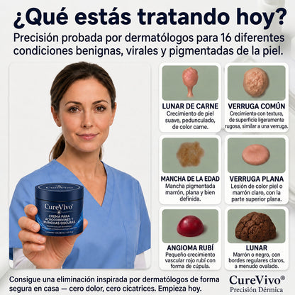 🏆CureVivo® Crema Eliminadora de Etiquetas y Manchas Cutáneas 7 Días (Fórmula Indolora – Sin Cicatrices)🤗