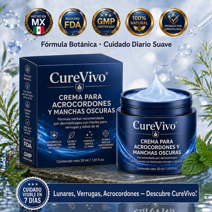 🏆CureVivo® Crema Eliminadora de Etiquetas y Manchas Cutáneas 7 Días (Fórmula Indolora – Sin Cicatrices)🤗