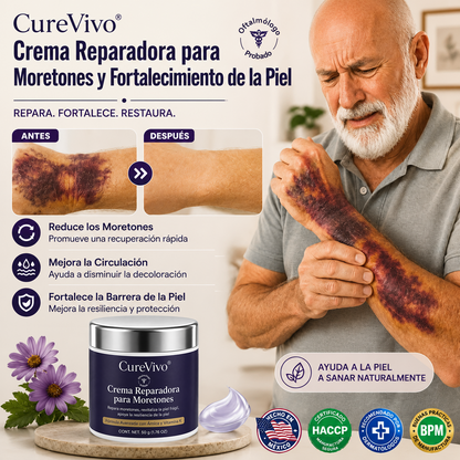 💥¡Más de 100,000 vendidos!💕- CureVivo® Crema Reparadora de Moretones y Fortalecedora de la Piel