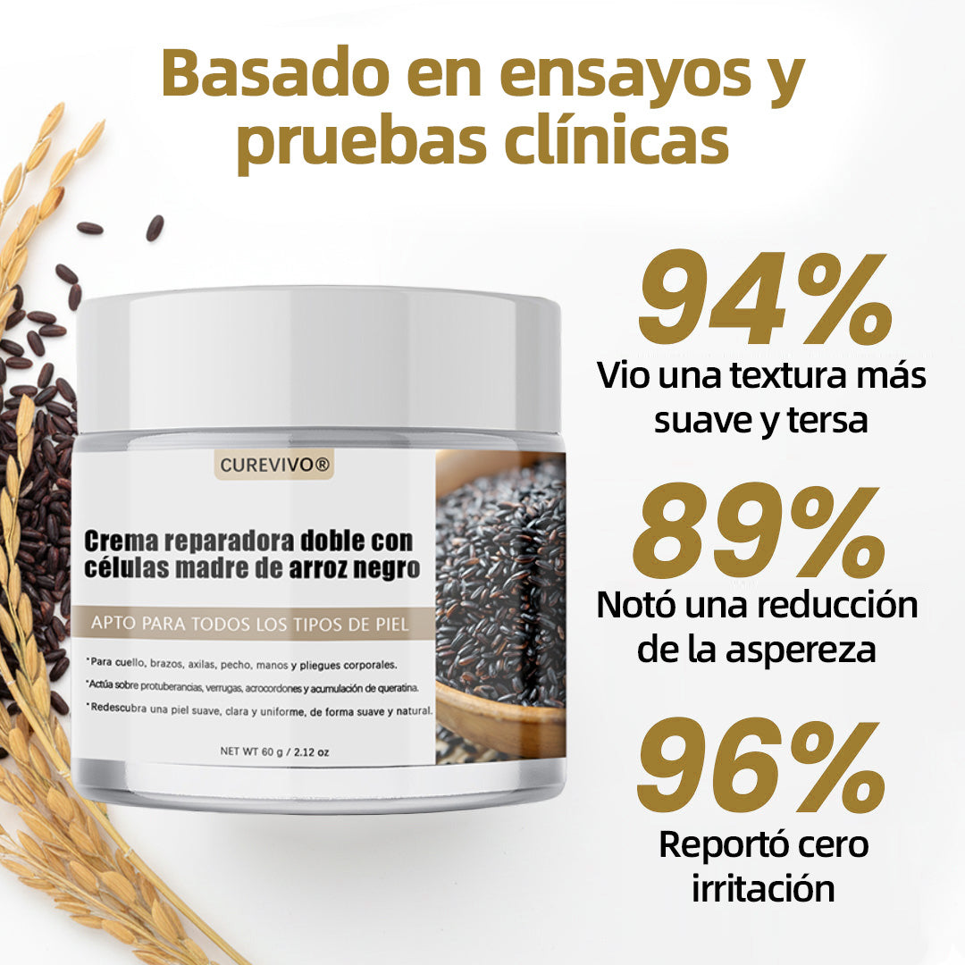 Certificación oficial 💎 𝐂𝐔𝐑𝐄𝐕𝐈𝐕𝐎® Crema reparadora dual con células madre de arroz negro
