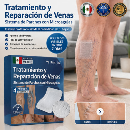🇲🇽🎁 ¿Venas marcadas en tus piernas? Healrize® VeinTarget Parche de Nanomicroagujas para un cuidado avanzado 👩‍⚕️