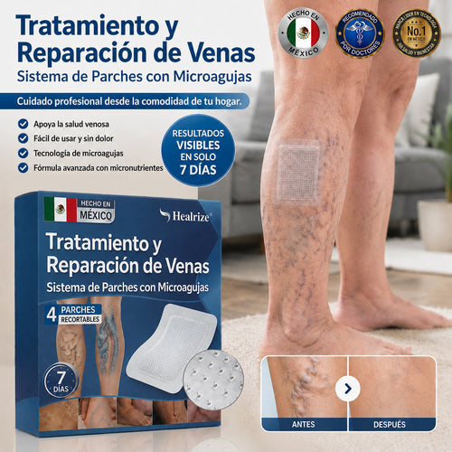 🇲🇽🎁 ¿Venas marcadas en tus piernas? Healrize® VeinTarget Parche de Nanomicroagujas para un cuidado avanzado 👩‍⚕️