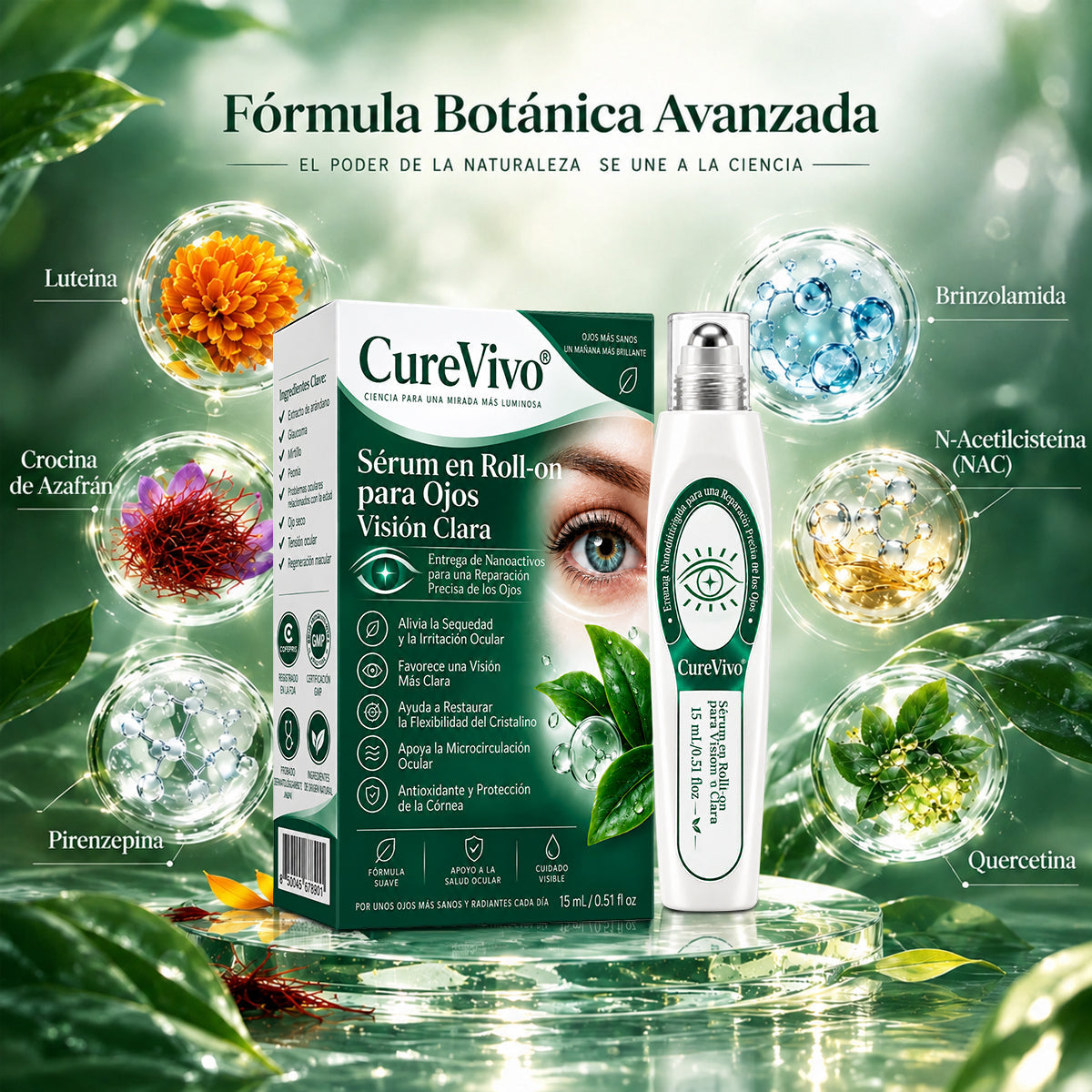 🧑‍⚕️CureVivo® Suero Rodante Ocular Nano Clear Vision – Confort Ocular Profesional y Soporte para la Vista