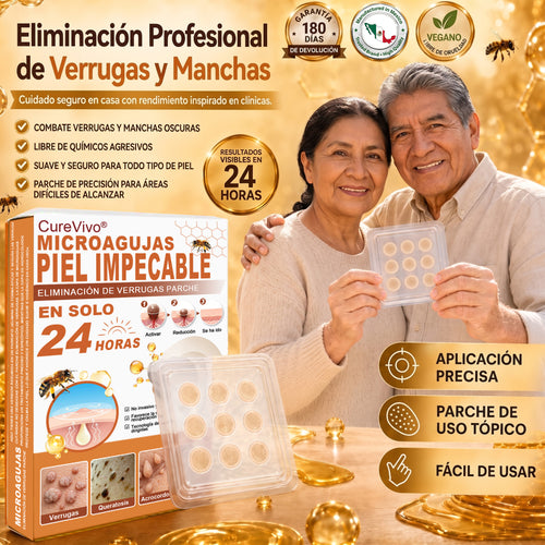 🍯Tienda oficial insignia | CureVivo® 🐝 Parche de microagujas con veneno de abeja (para verrugas, manchas de la edad e imperfecciones)💕
