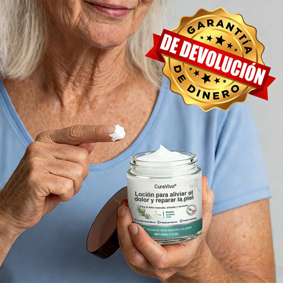 CureVivo® 🩺Loción analgésica y reparadora👩‍⚕️Para dolores musculares, articulares y nerviosos