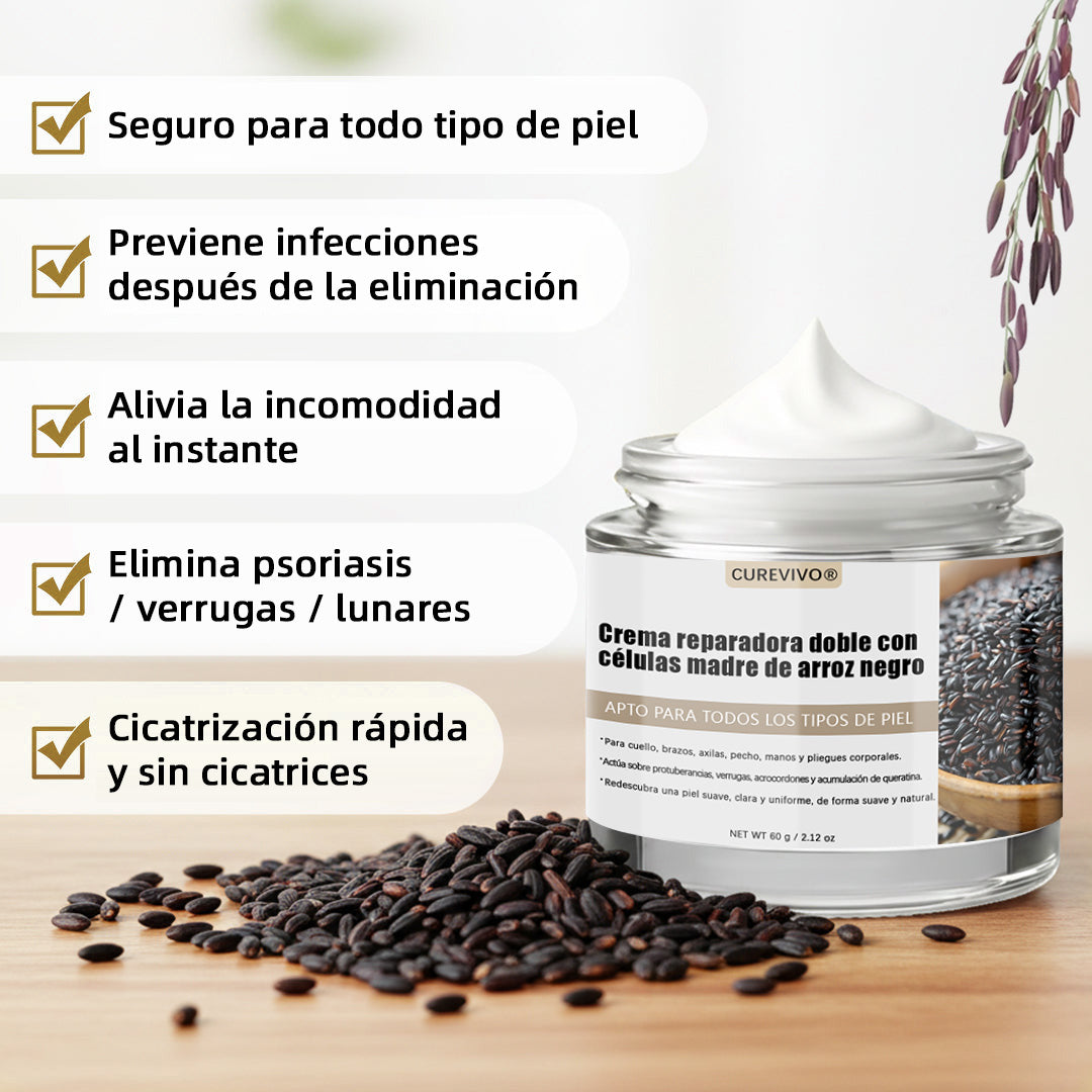 Certificación oficial 💎 𝐂𝐔𝐑𝐄𝐕𝐈𝐕𝐎® Crema reparadora dual con células madre de arroz negro