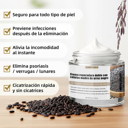 Certificación oficial 💎 𝐂𝐔𝐑𝐄𝐕𝐈𝐕𝐎® Crema reparadora dual con células madre de arroz negro