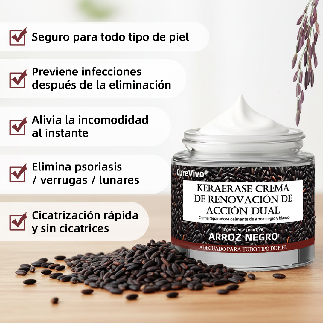 Cortificación oficial 😊 𝑪𝒖𝒓𝒆𝑽𝒊𝒗𝒐® Crema reparadora dual con células madre de arroz negro