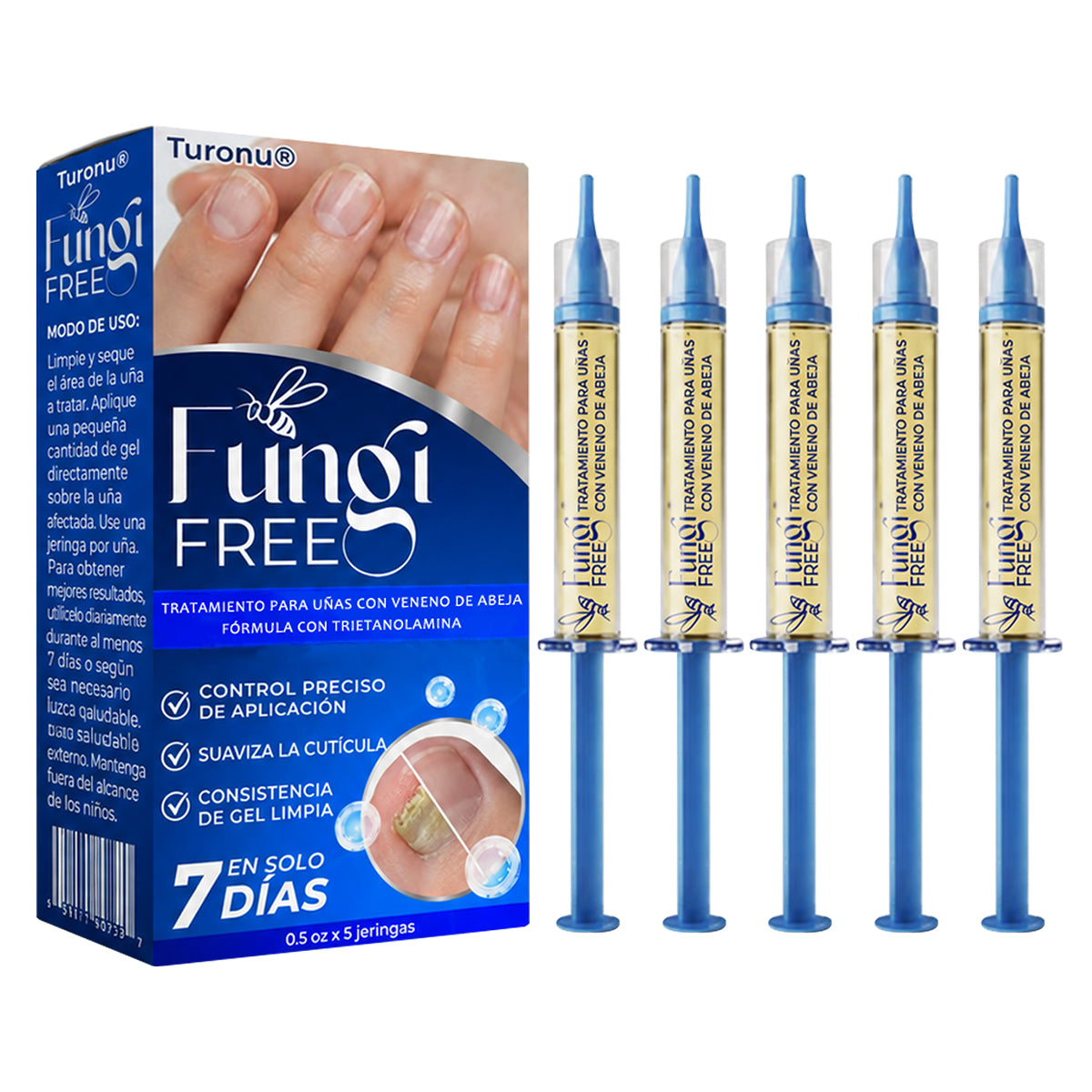 🇲🇽 Turonu® FungiFree 🐝 Cuidado Intensivo para Hongos, Uñas Amarillas, Gruesas y Quebradizas ✨