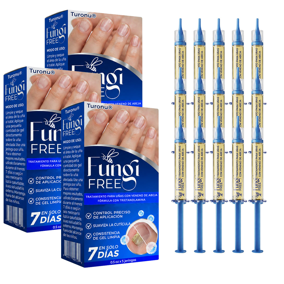 🇲🇽 Turonu® FungiFree 🐝 Cuidado Intensivo para Hongos, Uñas Amarillas, Gruesas y Quebradizas ✨
