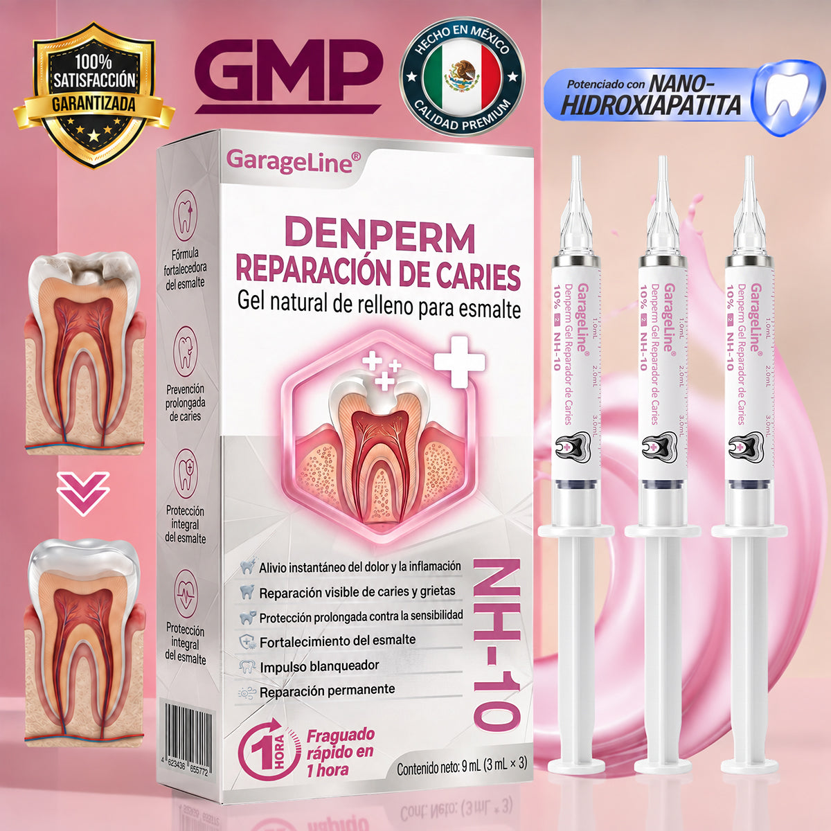 🪥GarageLine®💡 DenPerm Gel para Reparar Caries y Restaurar el Esmalte Dental🪥