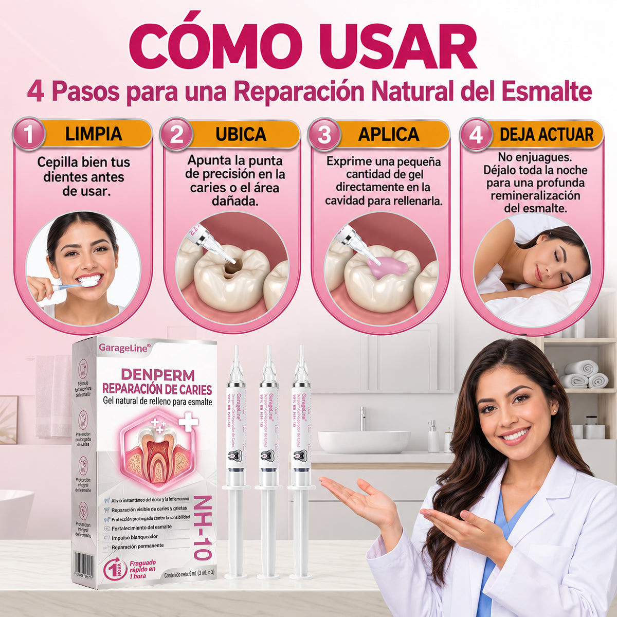 🪥GarageLine®💡 DenPerm Gel para Reparar Caries y Restaurar el Esmalte Dental🪥