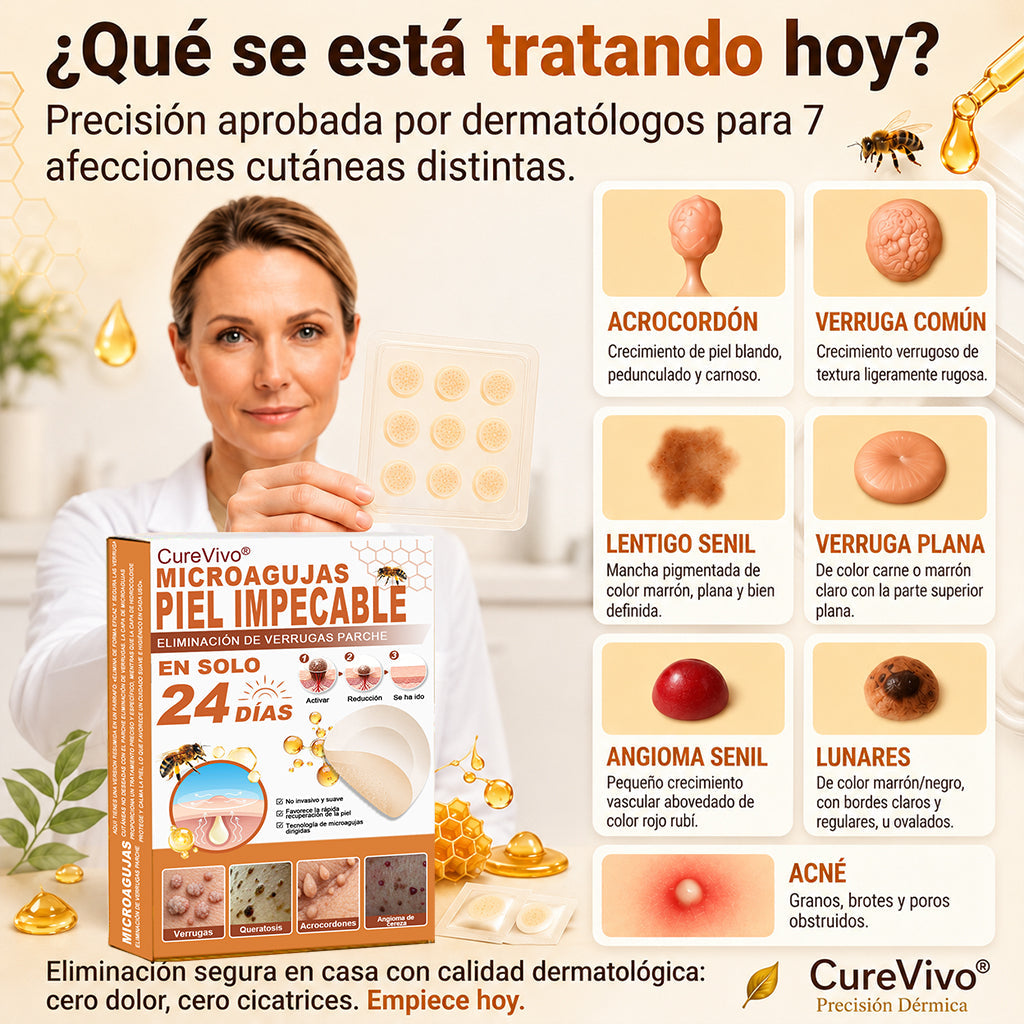 🎄Tienda oficial insignia | CureVivo® 🐝 Parche de microagujas con veneno de abeja (para verrugas, manchas de la edad e imperfecciones)💕