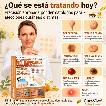 🎄Tienda oficial insignia | CureVivo® 🐝 Parche de microagujas con veneno de abeja (para verrugas, manchas de la edad e imperfecciones)💕