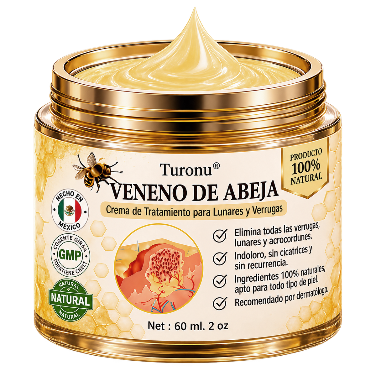 Turonu®🎇 tratamiento avanzado con veneno de abeja contra las verrugas y las imperfecciones de la piel 👨‍⚕️ Inspirado en la ciencia dermatológica | Cuidado localizado en casa