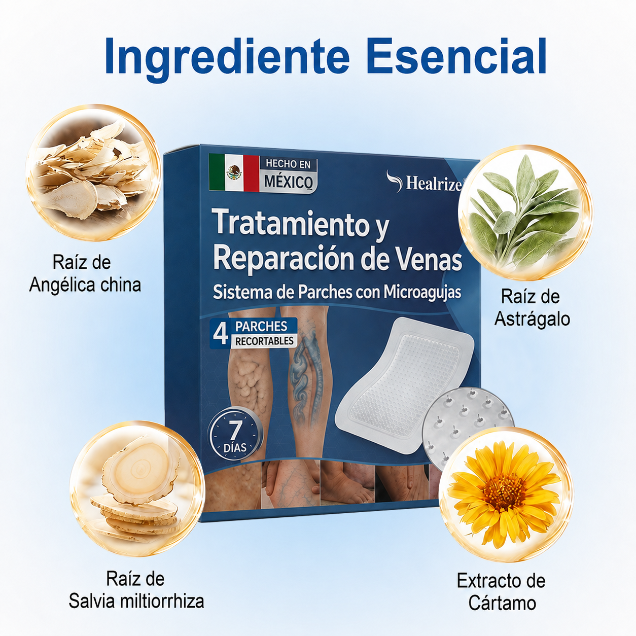 🇲🇽✨ ¿Venas marcadas en tus piernas? Healrize® VeinTarget Parche de Nanomicroagujas para un cuidado avanzado 👩‍⚕️