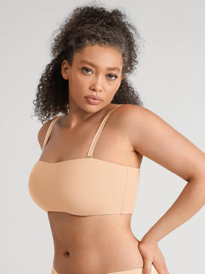 🏆LUCKYSONG® Sujetador bandeau sin tirantes ultrasuave