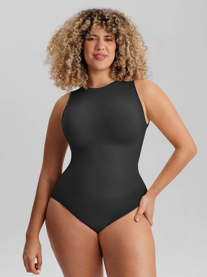 🏆LUCKYSONG® Body de uso diario sin costuras con escote redondo y textura suave.