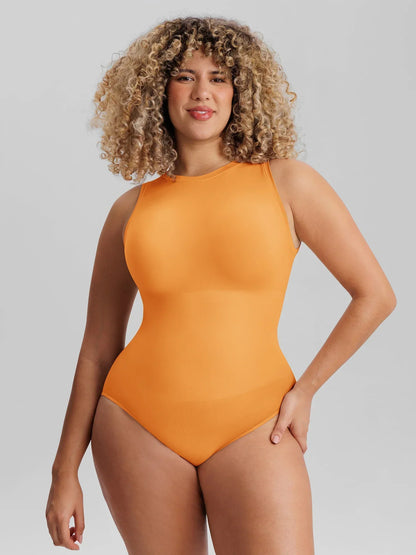 🏆LUCKYSONG® Body de uso diario sin costuras con escote redondo y textura suave.