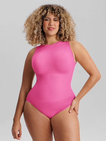 🏆LUCKYSONG® Body de uso diario sin costuras con escote redondo y textura suave.
