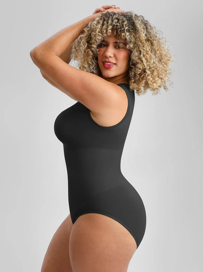 🏆LUCKYSONG® Body de uso diario sin costuras con escote redondo y textura suave.