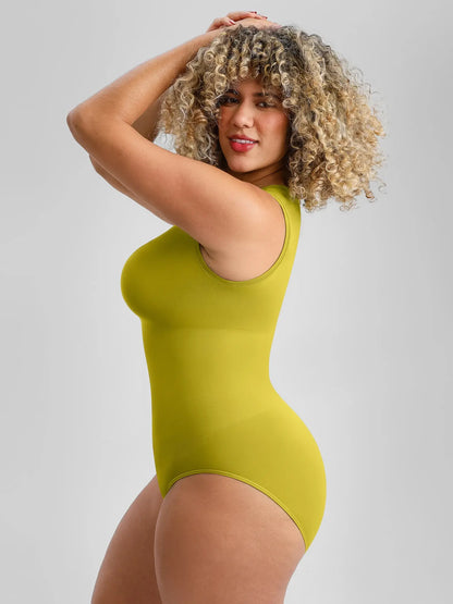 🏆LUCKYSONG® Body de uso diario sin costuras con escote redondo y textura suave.