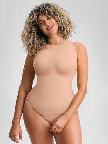 🏆LUCKYSONG® Body de uso diario sin costuras con escote redondo y textura suave.