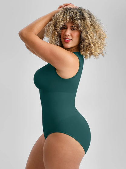🏆LUCKYSONG® Body de uso diario sin costuras con escote redondo y textura suave.