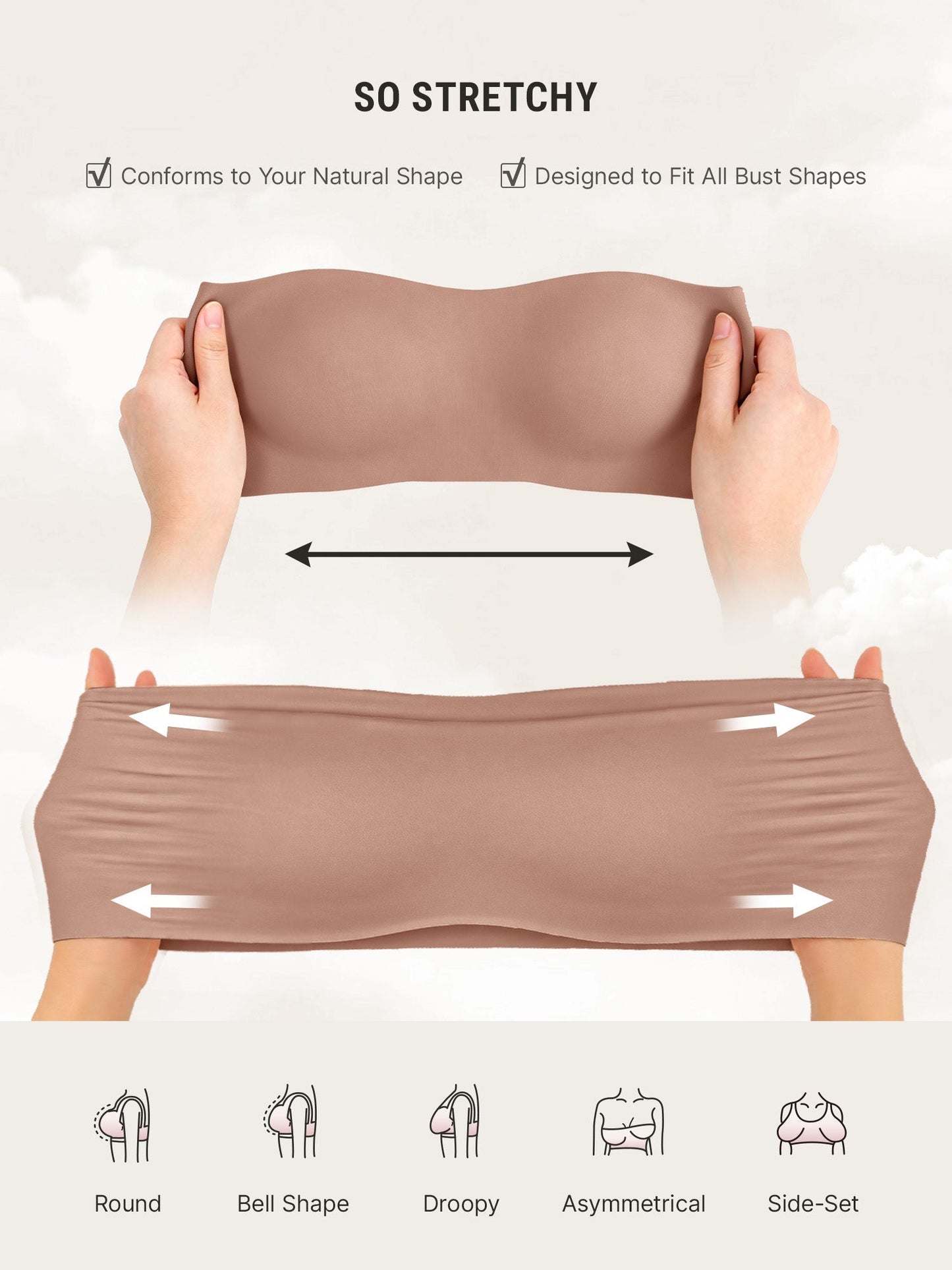 🏆LUCKYSONG® Sujetador bandeau sin tirantes ultrasuave