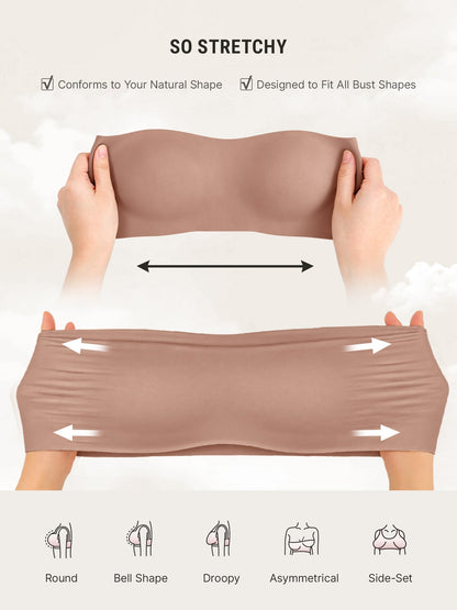 🏆LUCKYSONG® Sujetador bandeau sin tirantes ultrasuave