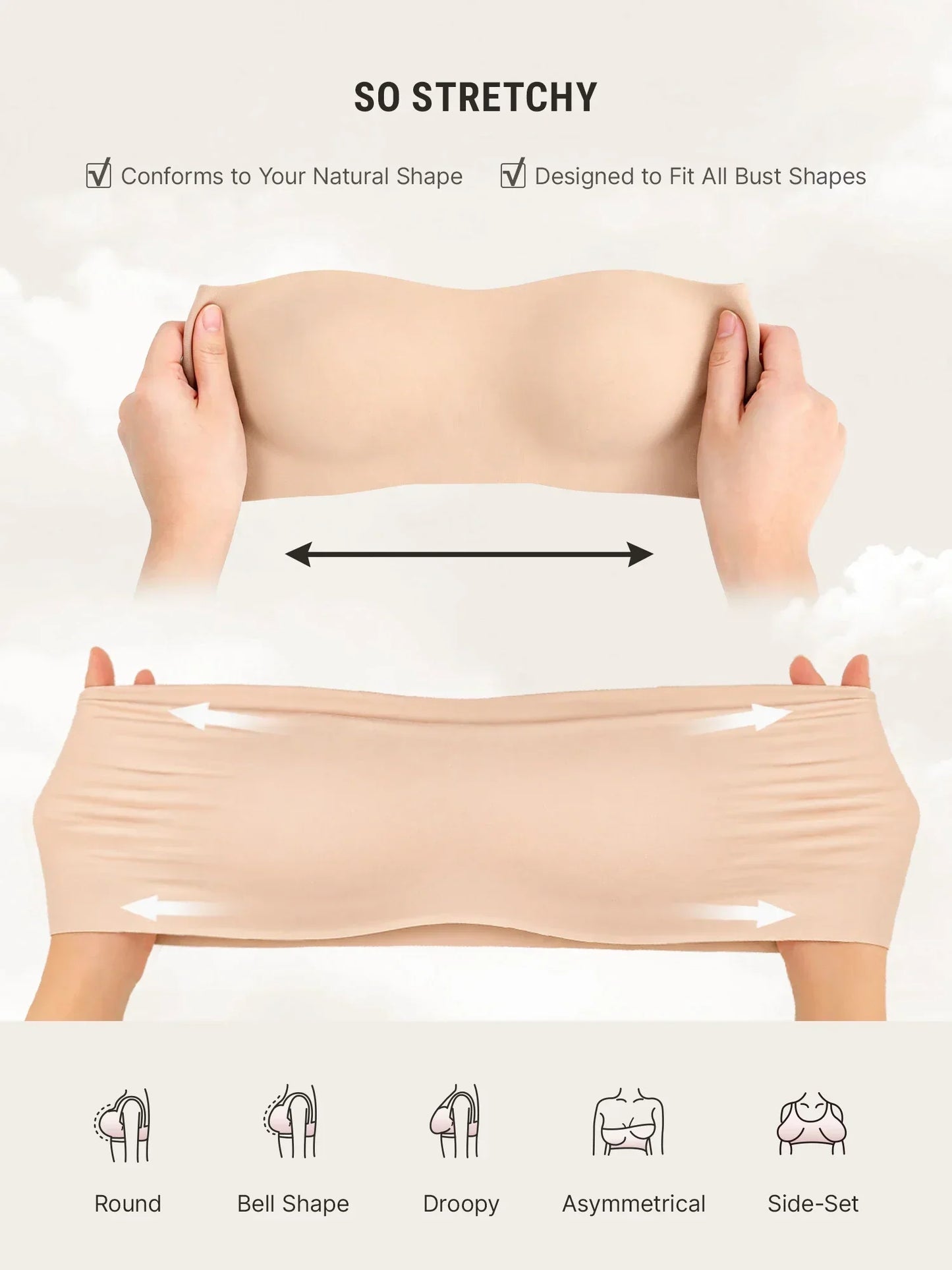 🏆LUCKYSONG® Sujetador bandeau sin tirantes ultrasuave