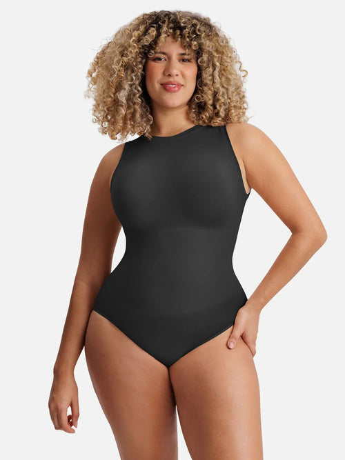 🏆LUCKYSONG® Body de uso diario sin costuras con escote redondo y textura suave.